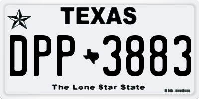 TX license plate DPP3883