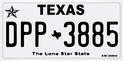 TX license plate DPP3885