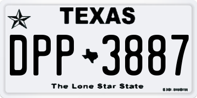 TX license plate DPP3887