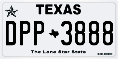 TX license plate DPP3888