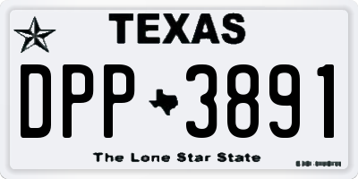 TX license plate DPP3891