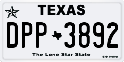 TX license plate DPP3892