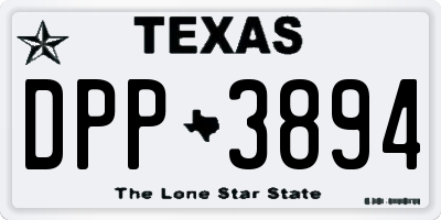 TX license plate DPP3894