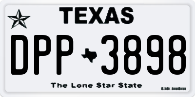 TX license plate DPP3898