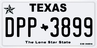 TX license plate DPP3899