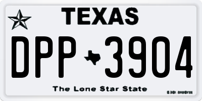 TX license plate DPP3904