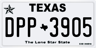 TX license plate DPP3905