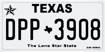 TX license plate DPP3908