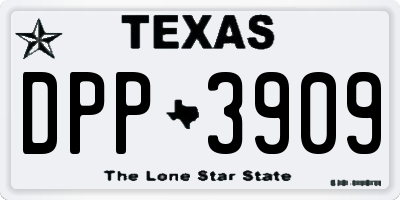 TX license plate DPP3909