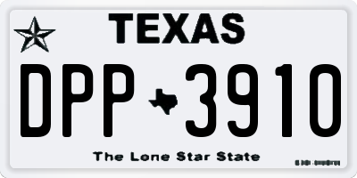 TX license plate DPP3910