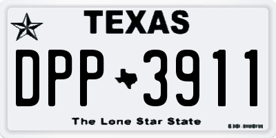 TX license plate DPP3911