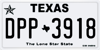 TX license plate DPP3918