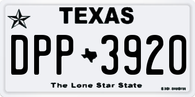 TX license plate DPP3920