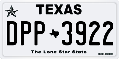 TX license plate DPP3922