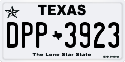 TX license plate DPP3923