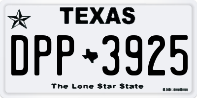 TX license plate DPP3925