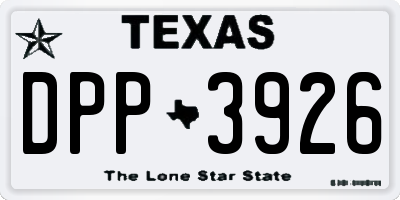 TX license plate DPP3926