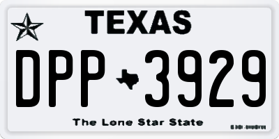 TX license plate DPP3929