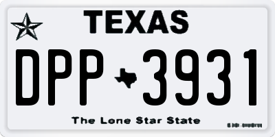 TX license plate DPP3931