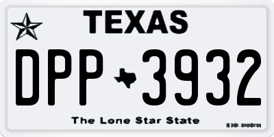 TX license plate DPP3932