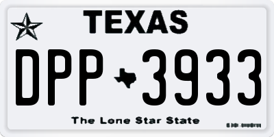 TX license plate DPP3933