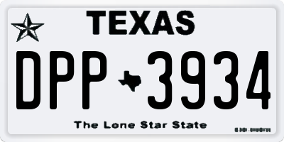 TX license plate DPP3934