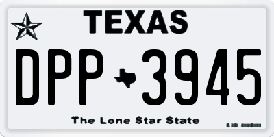 TX license plate DPP3945