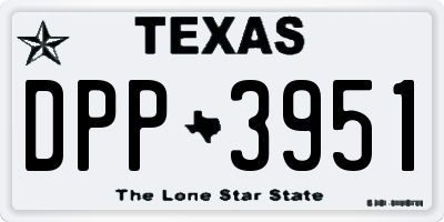 TX license plate DPP3951