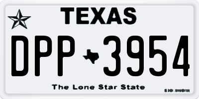 TX license plate DPP3954