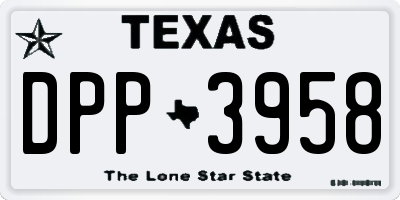 TX license plate DPP3958