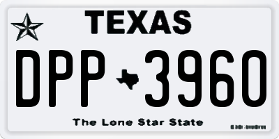 TX license plate DPP3960