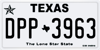 TX license plate DPP3963