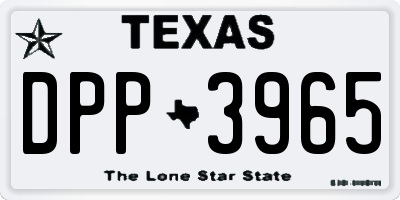 TX license plate DPP3965