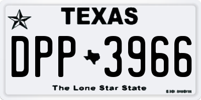 TX license plate DPP3966