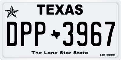 TX license plate DPP3967