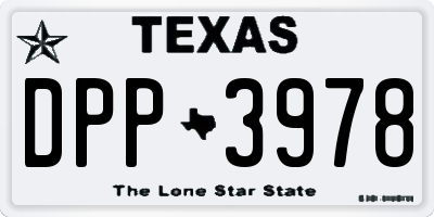 TX license plate DPP3978