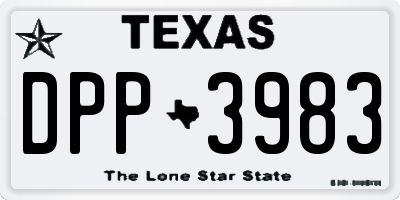 TX license plate DPP3983