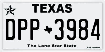 TX license plate DPP3984