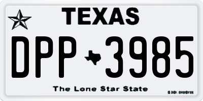 TX license plate DPP3985