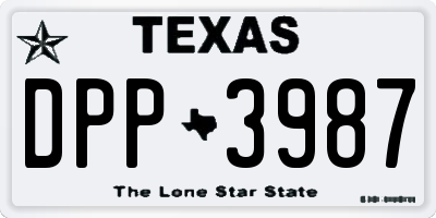 TX license plate DPP3987