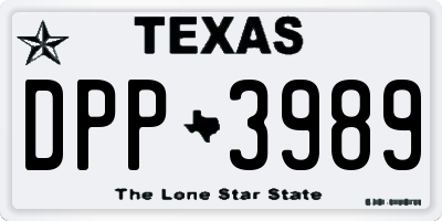 TX license plate DPP3989