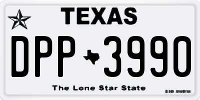 TX license plate DPP3990