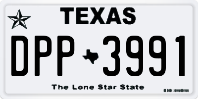 TX license plate DPP3991