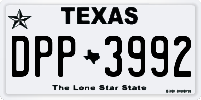 TX license plate DPP3992