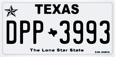 TX license plate DPP3993