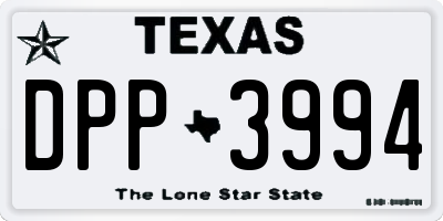 TX license plate DPP3994