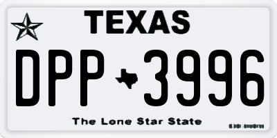 TX license plate DPP3996