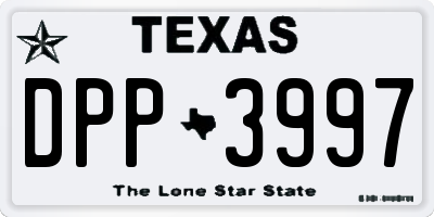 TX license plate DPP3997