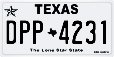 TX license plate DPP4231