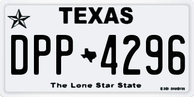 TX license plate DPP4296